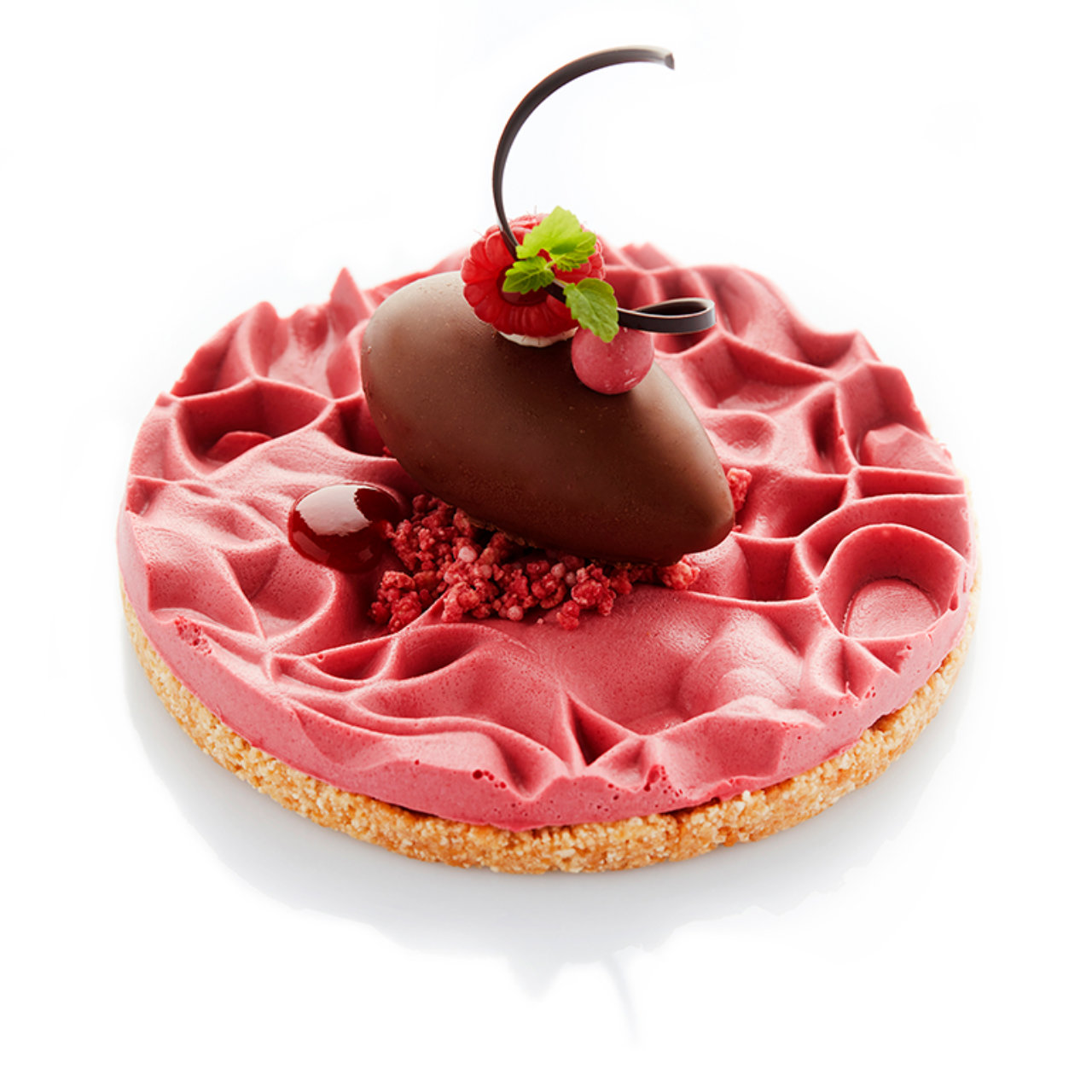Crunchy raspberry cheesecake
